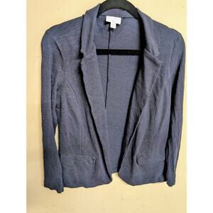 J.Jill Navy Linen Blend Blazer Small Women’s Lightweight Classic Chic Style